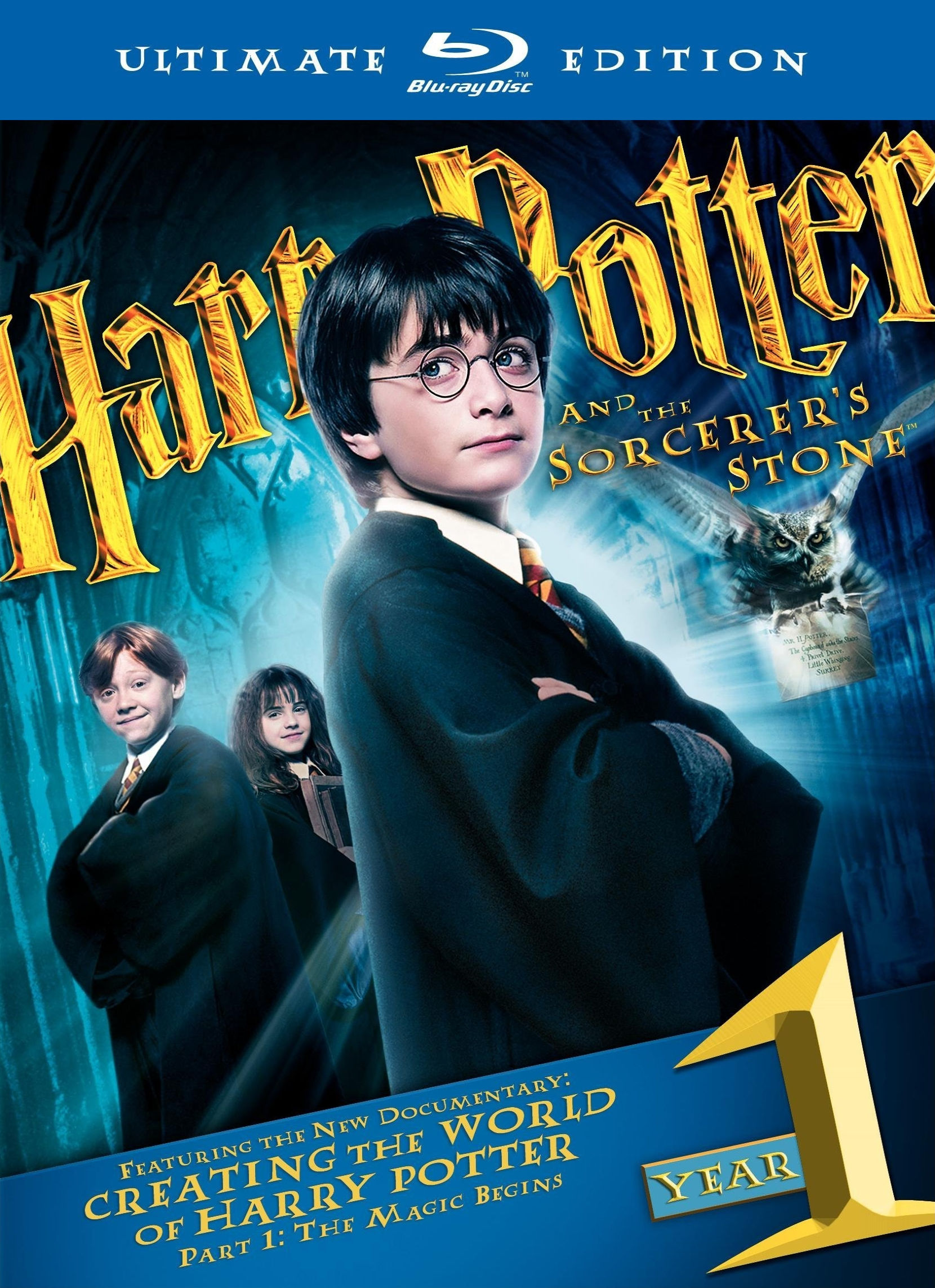 Гарри Поттер и философский камень. Обложка с сайта blu-ray.com